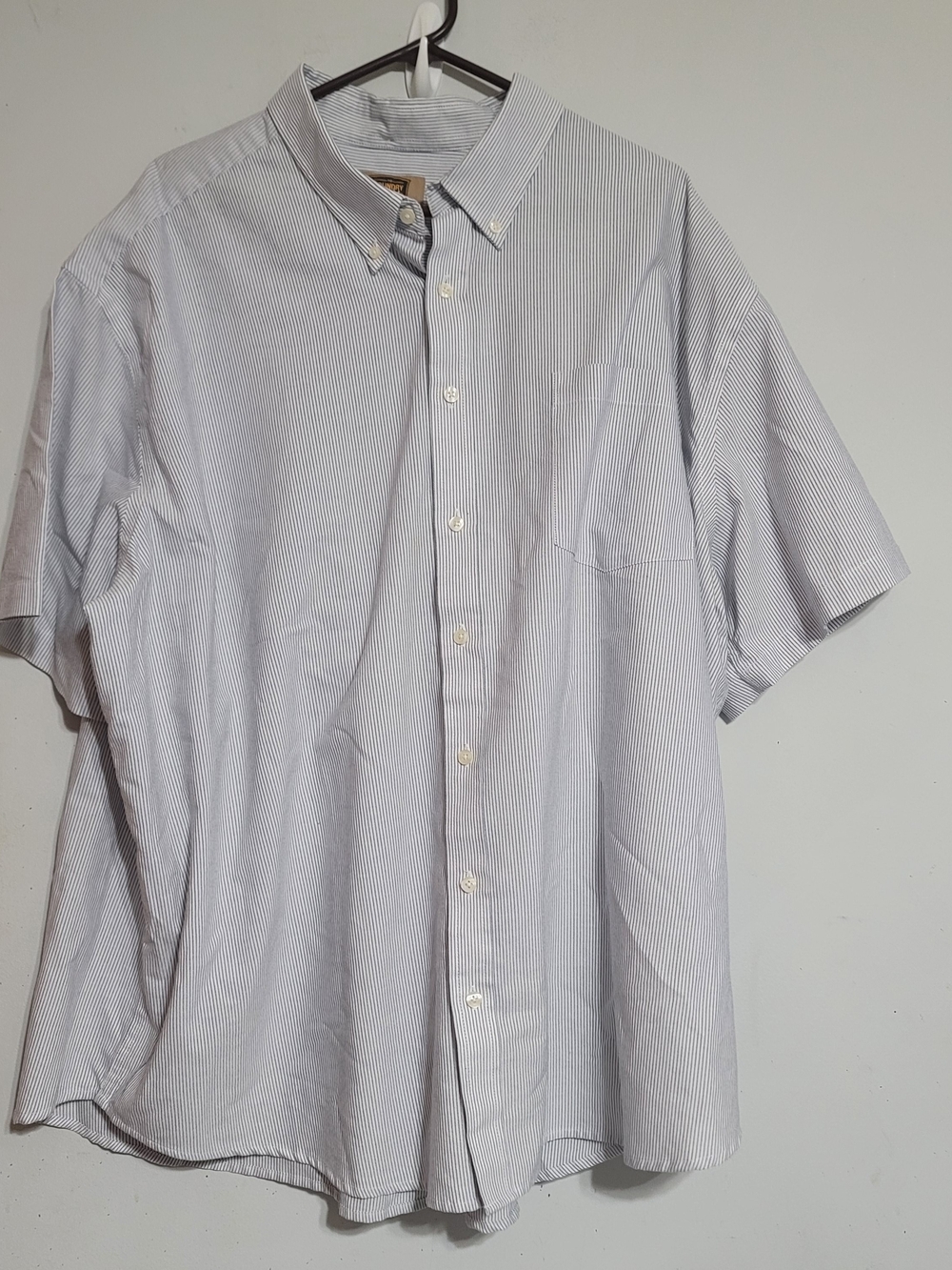 The Foundry Supply Men's Button-Down Shirt in Light Blue and White Pinstripe 3X